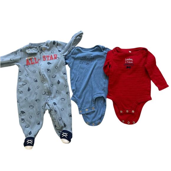 Lot of 3-6 Month Boys Long Sleeve Clothes - Set of 3 - Picture 1 of 4